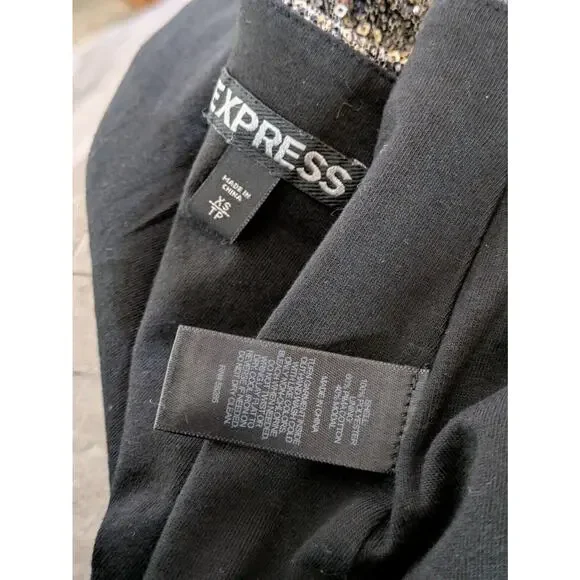 Express Women's Sequin Lined Mini Skirt Size XS Shimmer Glam Party Rocker - Picture 7 of 7